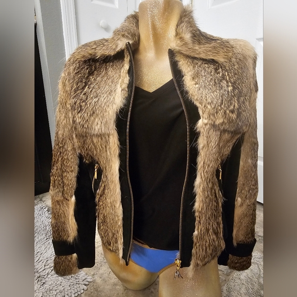 Marciano Genuine Suede Leather & Rabbit Fur Womens Jacker Size M - Picture 6 of 10